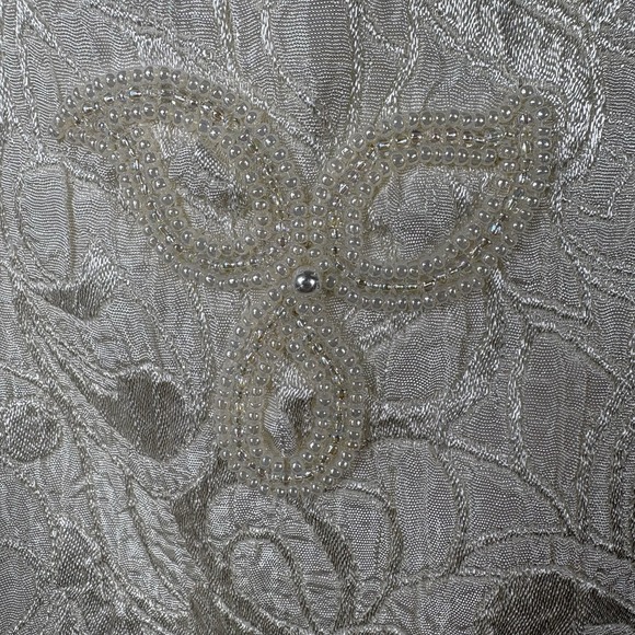 Nolan Miller 8 Ivory Cream Two Piece Pencil Skirt Strap Top Bridal Set VTG - Picture 13 of 13